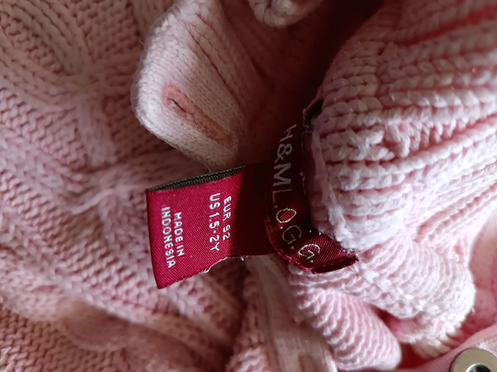 Suéter de malha rosa H&M LOGG com botões – photo 4